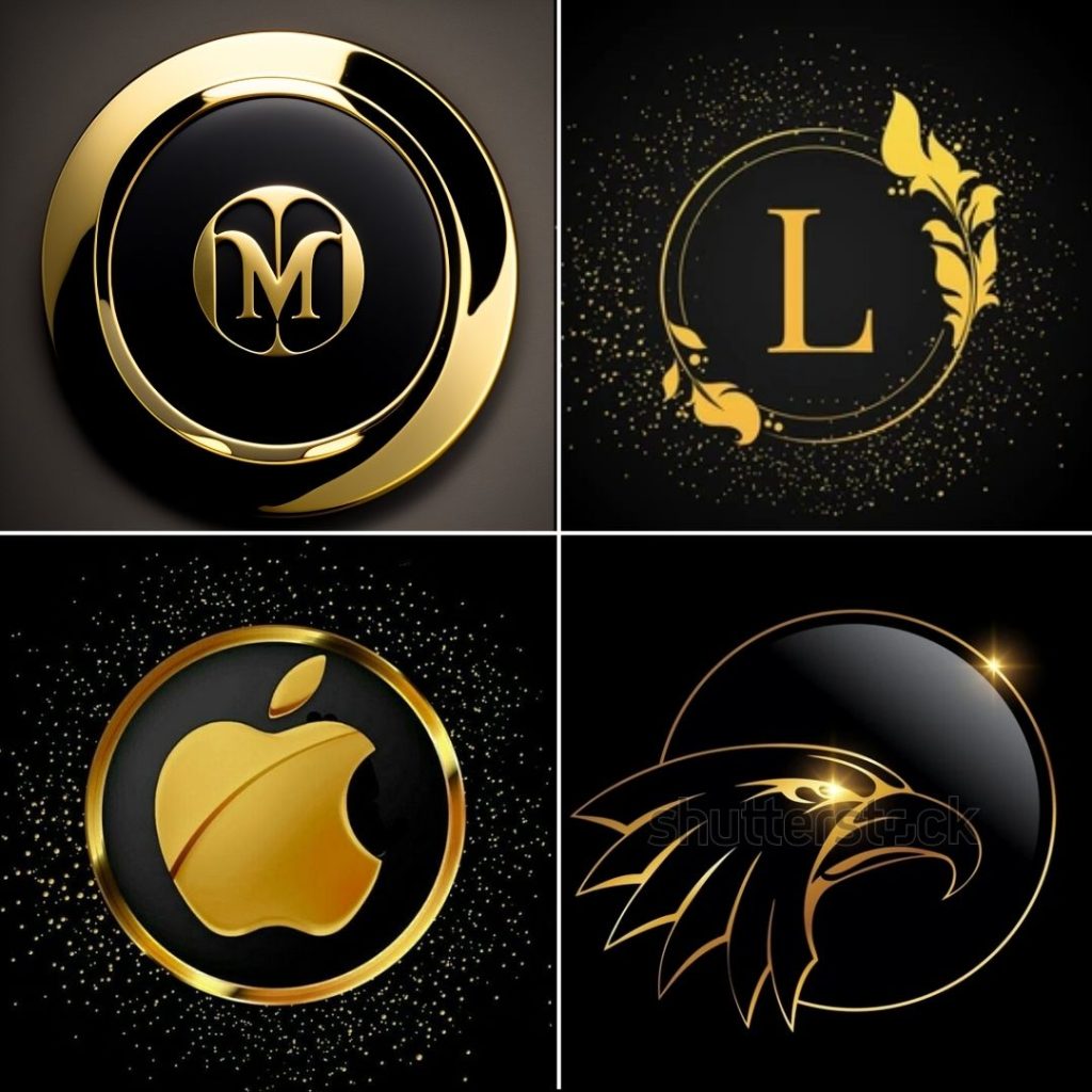 Logo Design image black golden unique logo, golden circle