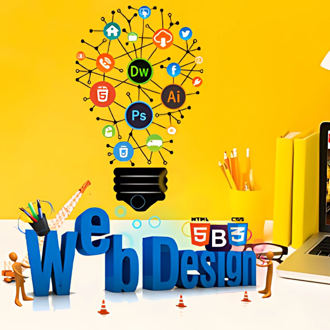 Website Designing image, bulb image, study material image