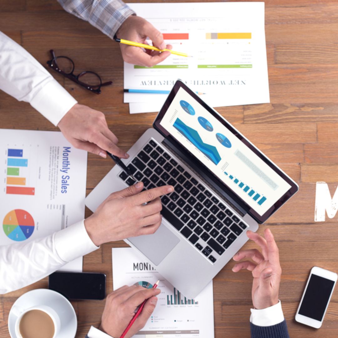 Paid Ads image, laptop image, graph image